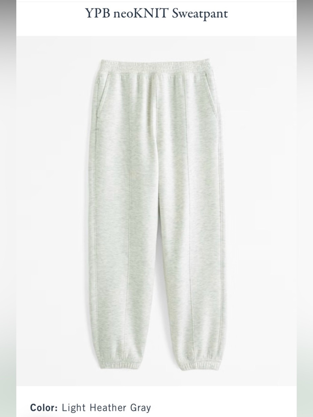 Abercrombie & Fitch YPB neoKNIT Light Heather Gray Sweatpants sz M